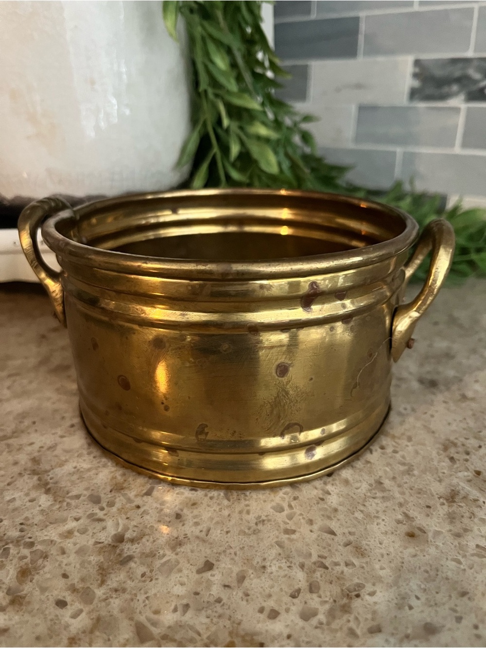 Vintage small Brass Finish Decorative vase